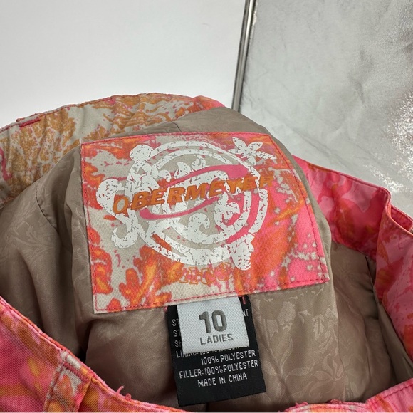 Obermeyer Pink Print Snow Pants Sz 10 Womens - Picture 5 of 8